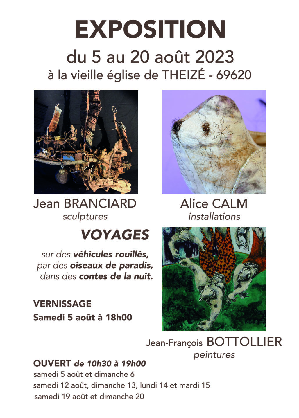 alice calm cheveux broderie exposition aout 2023 theize 69620 - VOYAGES - Quimper Brest