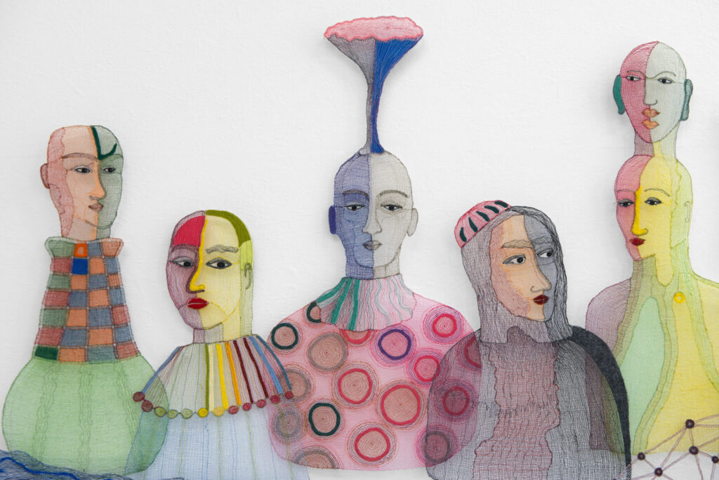 Mutual Secrets, an embroidered installation