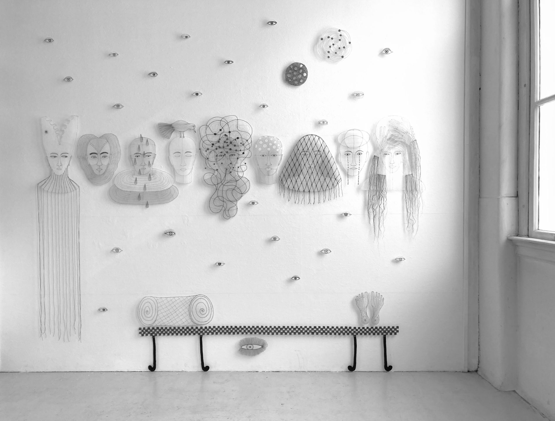 Meandering thoughts an embroidered installation