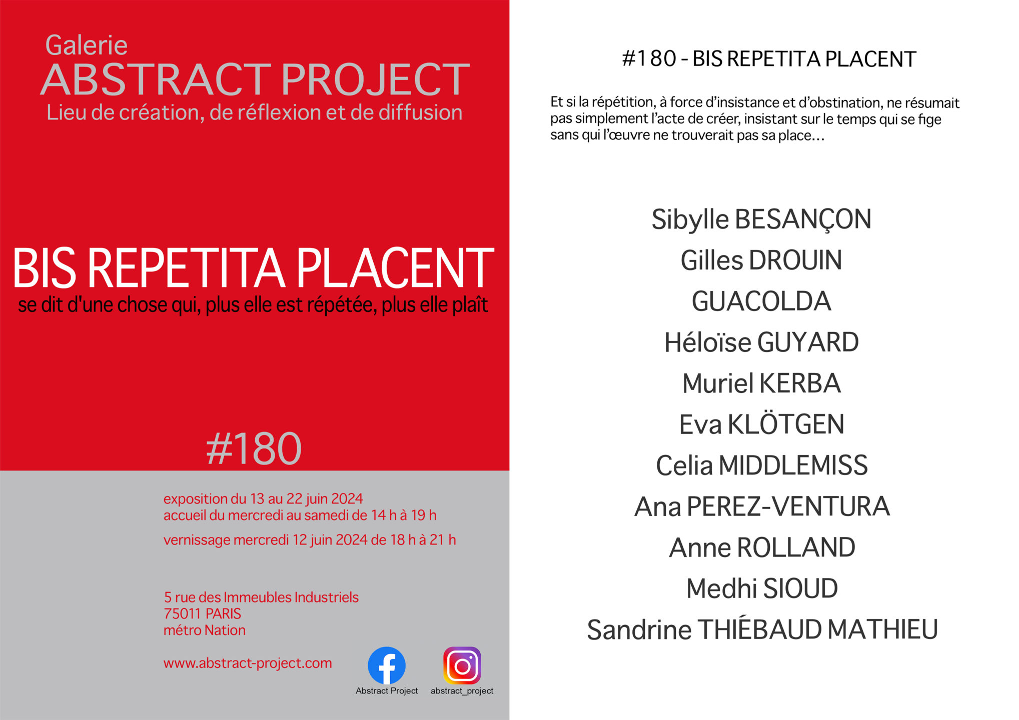 180 RV - Exposition "BIS REPETITA PLACENT" - Quimper Brest