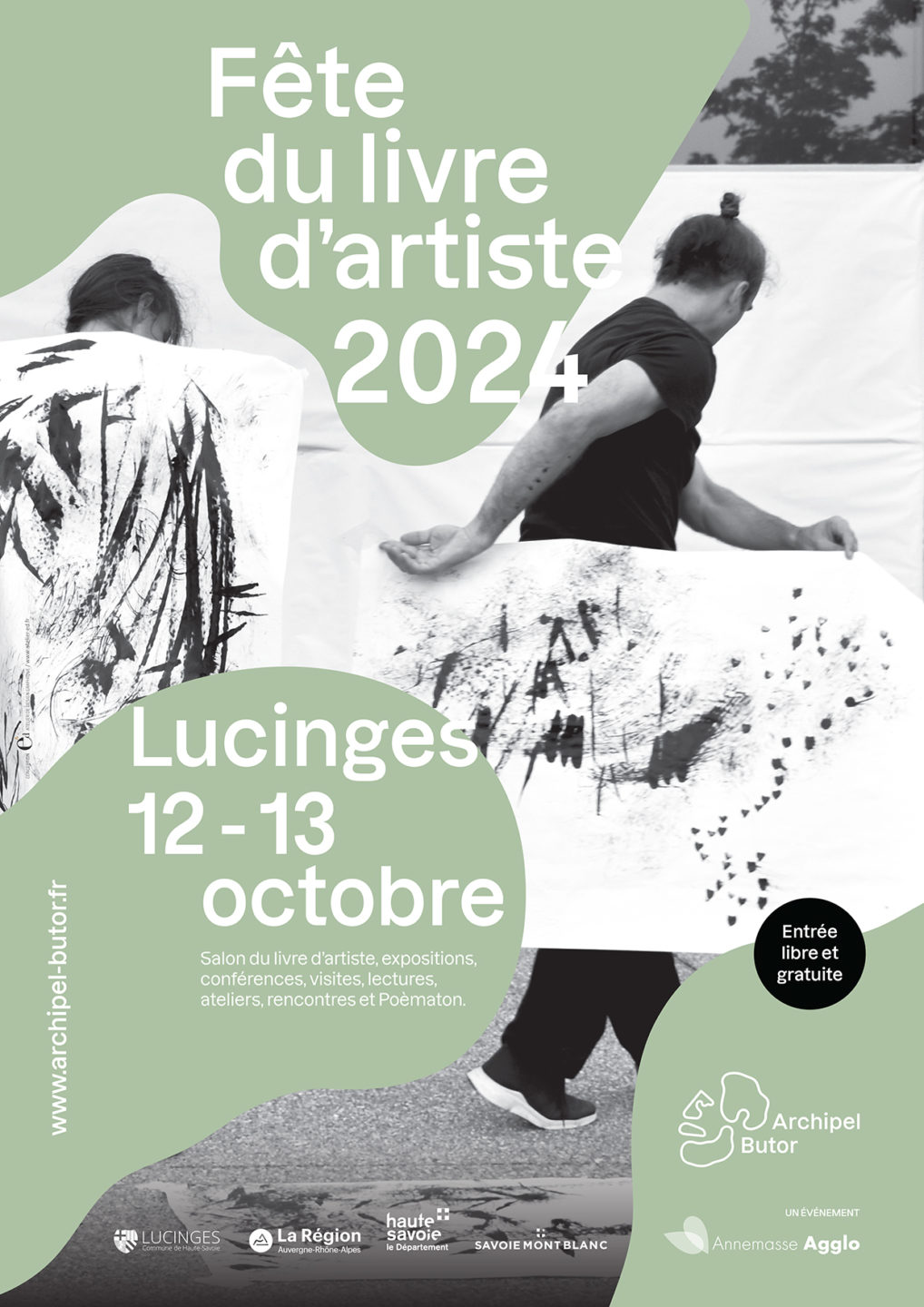 Affiche FETE DU LIVRE D ARTISTE 2024 Petite taille - La fête du livre d'artiste 2024 Archipel Butor - Quimper Brest