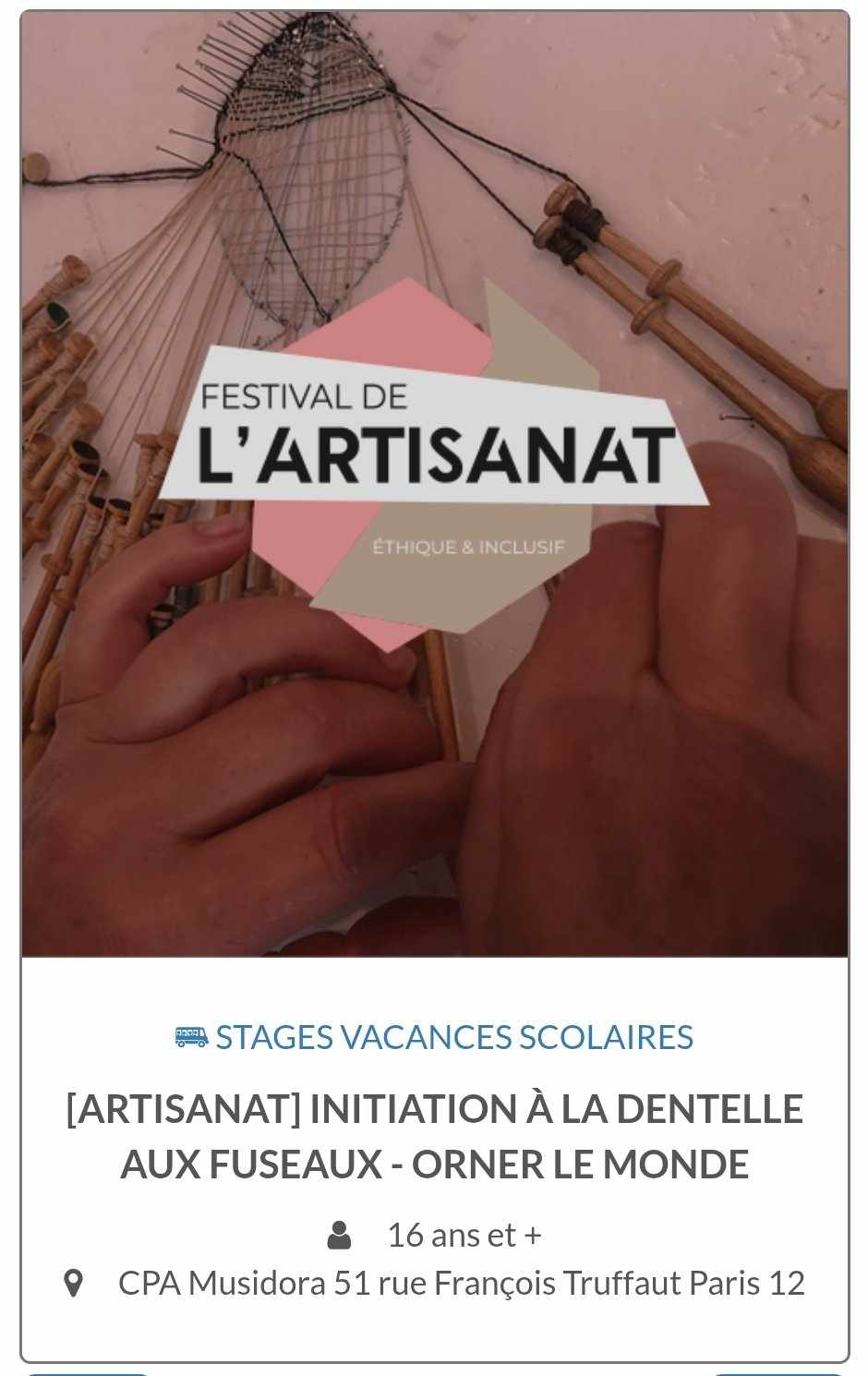 festival dartisanat - STAGE - [Artisanat] Initiation à la dentelle aux fuseaux - orner le monde - Quimper Brest